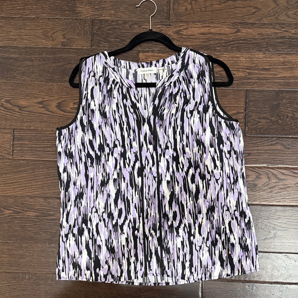 Calvin Klein Purple Patterned Tank Top